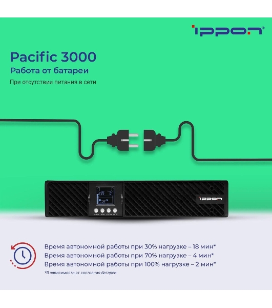 Источник бесперебойного питания Ippon Pacific 3000 2700Вт 3000ВА черный