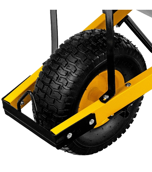 Тачка строительная Denzel усиленная, объем 140 л, 230 кг, колесо 15х6.00-6