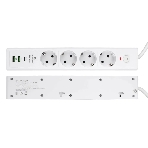 Сетевой фильтр Cablexpert Exnovo EXN-4-CU2-W-2, 4 р, 16А, 1xType-C PD, 30Вт, 2хUSB, 2 м, ур.защиты 4+, белый, коробка, фото2