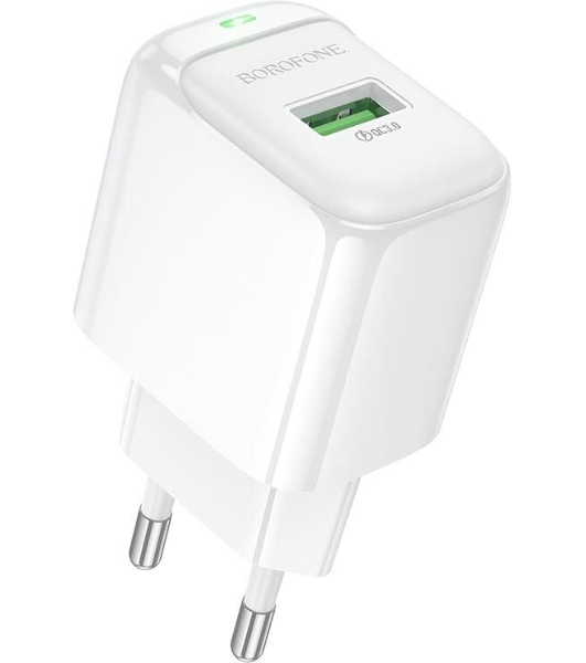 Сетевое зарядное устройство BOROFONE (6941991113789) BAS42A 1USB 3.0A QC3.0 18W белый