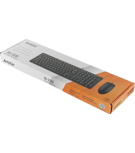 Комплект клавиатура+мышь A4Tech KK-3330 проводной, USB, 1200 DPI, чёрный
