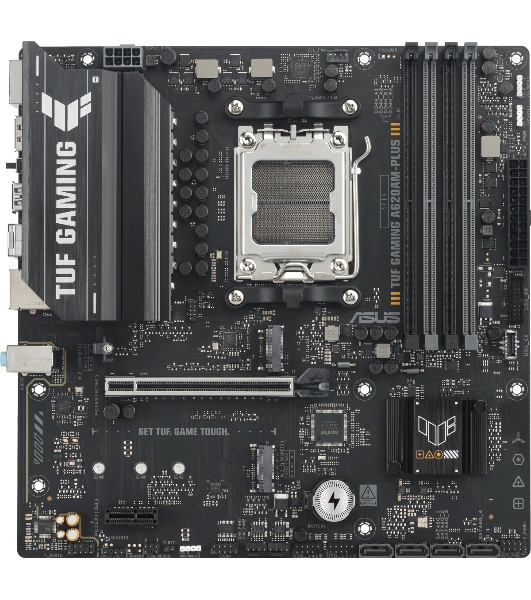 Материнская плата ASUS TUF GAMING A620M-A PLUS, AM5, AMD A620A, 4xDDR5, 4xSATA, 2xM.2, 1xPCIe 4.0 x16, 1xPCIe 3.0 x1, 1xHDMI, 2xDP, 1x2.5Gb LAN, 2xUSB-A 10Gbps, 4xUSB-A 2.0, 3x3.5 мм, 7.1, mATX