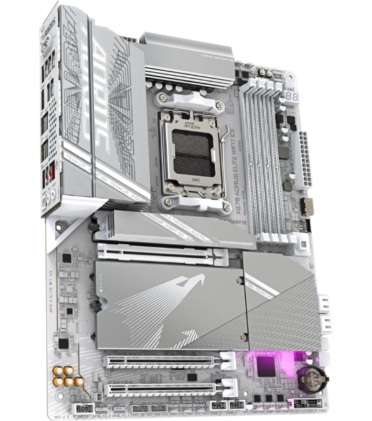 Материнская плата Gigabyte X870 A ELITE X ICE Socket AM5 AMD X870 4xDDR5 ATX AC`97 8ch(7.1) 2.5Gg RAID+HDMI