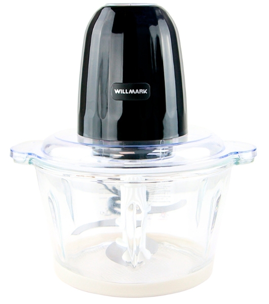Измельчитель Willmark WMC-7088 (500Вт., стекл. чаша 2л., двойн. лезвия., рез. основание) черный