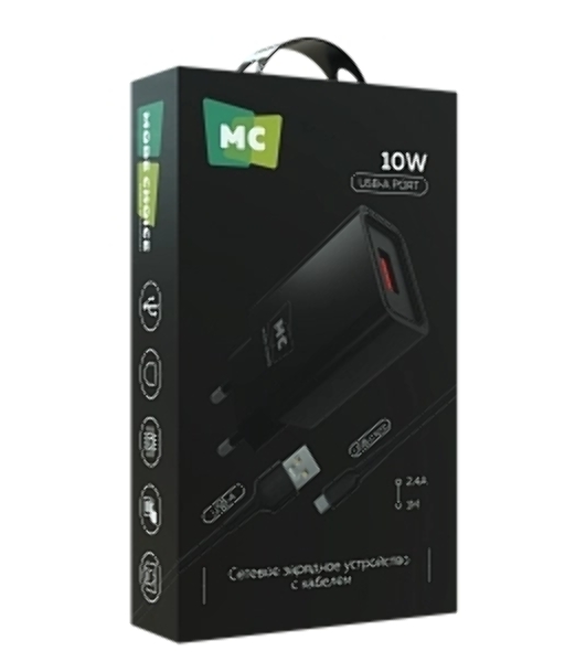 Сетевое зарядное устройство MORE CHOICE (4620202555700) NC07m СЗУ 1USB 2.0A для micro, черный