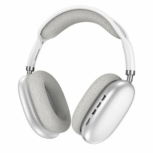 Беспроводные/проводные наушники Borofone BO22 Elegant серебристый, накладные, Bluetooth + проводной, складная конструкция, микрофон, до 12 ч