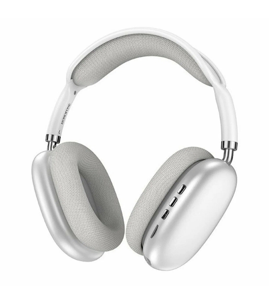 Беспроводные/проводные наушники Borofone BO22 Elegant серебристый, накладные, Bluetooth + проводной, складная конструкция, микрофон, до 12 ч
