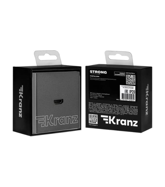 Розетка Kranz STRONG HDMI с/у графит