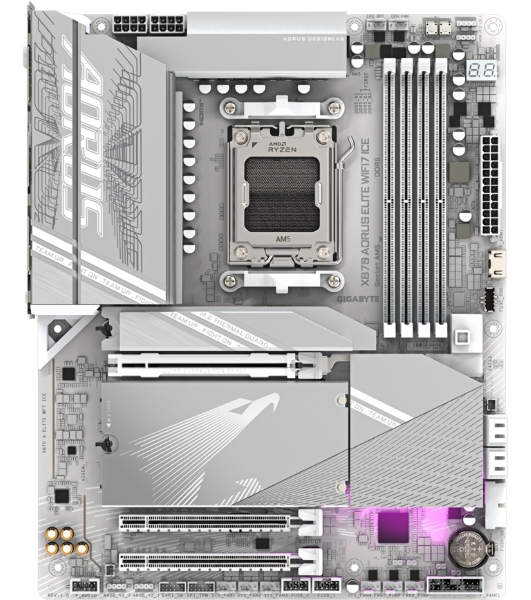 Материнская плата Gigabyte X870 A ELITE X ICE Socket AM5 AMD X870 4xDDR5 ATX AC`97 8ch(7.1) 2.5Gg RAID+HDMI