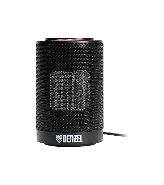 Тепловентилятор керамический Denzel DTFC-1200, черный, 600/1200 Вт, 12 м2, 3 режима, термостат