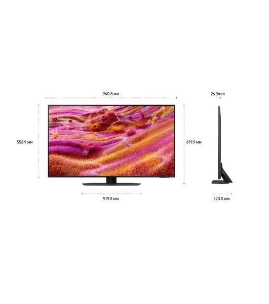 Телевизор Samsung QE43QN90FAUXRU, 43', черный, Mini LED, 4K Ultra HD, 3840x2160, 120Hz, Tizen