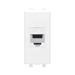 Розетка компьютерная DKC 4400661 1 модуль, Avanti 'Белое облако' RJ45 кат.5E без шторок модульная механизм