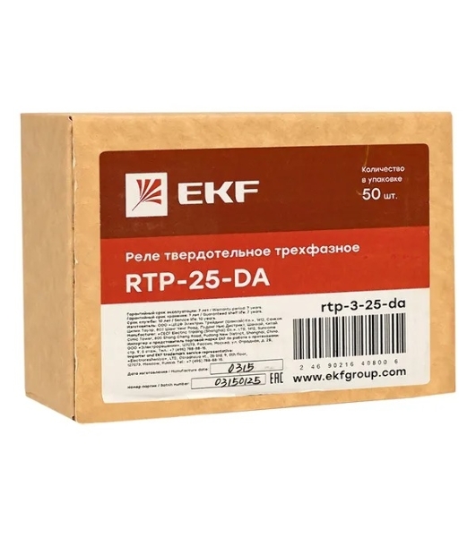 Реле твердотельное трехфазное RTP-25-DA PROxima EKF rtp-3-25-da