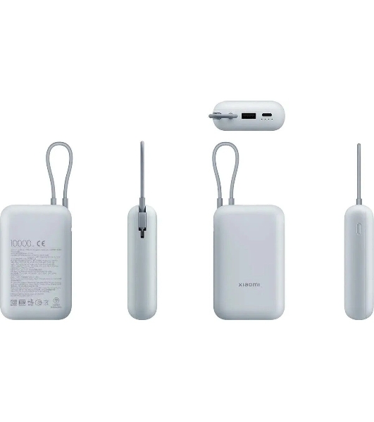 Портативный аккумулятор Xiaomi Power Bank 10000mAh (встроенный кабель) Ледяной синий GL