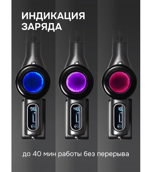 Пылесос вертикальный Zigmund & Shtain ZVC-1510 серый, питание от аккумулятора, 450 Вт, уборка суxая/влажная, пылесборник 0.5 л