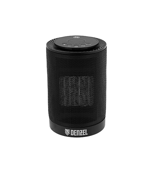 Тепловентилятор керамический Denzel DTFC-1200, черный, 600/1200 Вт, 12 м2, 3 режима, термостат