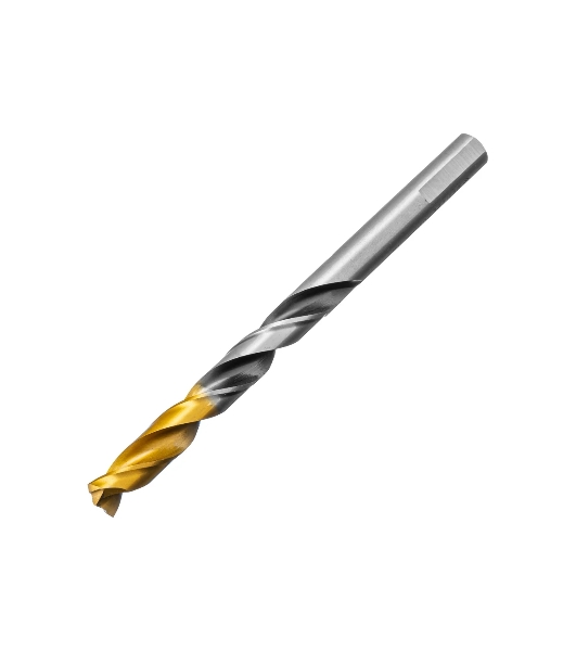Сверло спиральное по металлу Denzel 9 x 125мм, Р6М5, Golden Tip, многогранная заточка