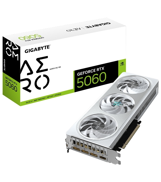 Видеокарта Gigabyte PCI-E 5.0 GV-N5060AERO OC-8GD 1.0 NVIDIA GeForce RTX 5060 8Gb 128bit GDDR7 2595/28000 HDMIx1 DPx3 HDCP Ret