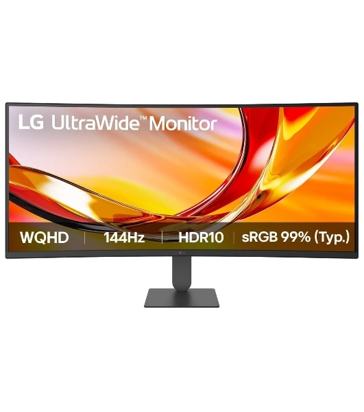 Монитор 34' LG UltraWide 34U620B-B VA 3440x1440, 144 Гц, 5 мс, 21:9, 300 Кд/м², 1xDisplayPort 1.4, 2xHDMI 1.4, изогнутый экран (1800R), черный