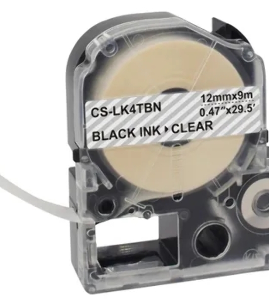 Картридж ленточный Cactus CS-LK4TBN черный, 12 мм, 9 м для Epson LW300/LW400/LW700/LW600P/LW1000P/K400/Z700/Z900