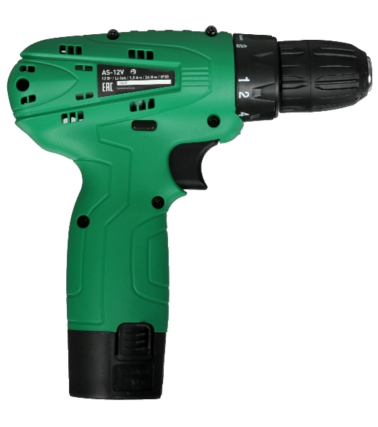 Дрель-шуруповерт Oasis AS-12V Eco, 12 В, 1,5 Ач, 24 Нм, щеточный