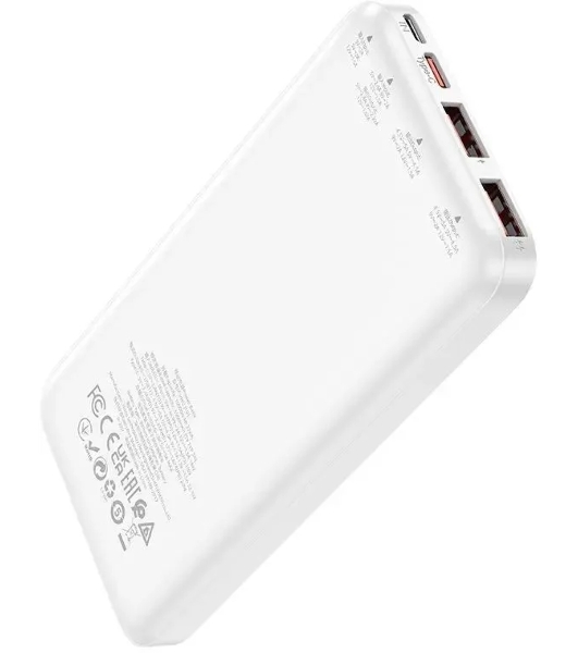 Портативный аккумулятор Hoco J101 Astute 10000mAh QC3.0/PD3.0 22.5W 5A 2xUSB-A/USB-C белый (J101 ASTUTE белый)
