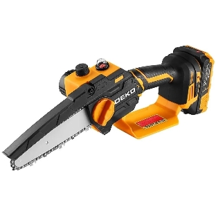 Пила цепная аккумуляторная DEKO DKCHS 20-6 PRO, 4' и 6', 20В, 2x2.2Ач, 2 шины и 2 цепи