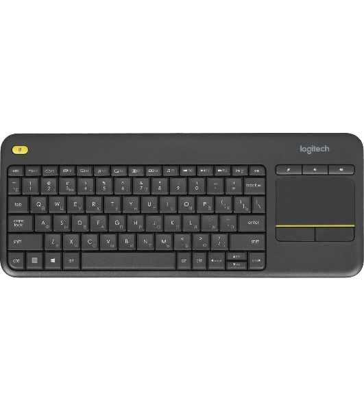 Клавиатура Logitech K400 Wireless Touch Plus беспроводная, радиоканал, чёрный