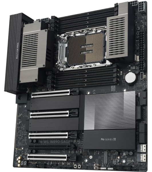 Серверная материнская плата ASUS PRO WS W890-SAGE, 1xLGA 4710-2, Intel W890, 8xDDR5, 4xSATA, 4xM.2, 4xPCIe 5.0 x16, 1xPCIe 4.0 x16, 2xDP, 1x2.5Gb LAN, 1x10Gb LAN, 2xUSB-C 40Gbps (USB4 / Gen3x2), 6xUSB-A 10Gbps, 2xUSB-A 2.0, 7.1, SSI CEB