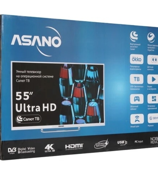 Телевизор Asano 55' 55LU5011T белый LED UHD 60Hz Салют ТВ