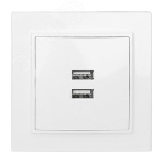 Розетка EKF ERR-2USB-100 Минск USB 2-местная СП 2,1А белая, фото 1