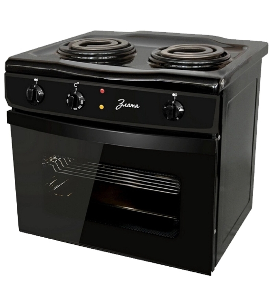 Плита электрическая Злата 231Т черный, конфорок 2 шт, духовка 25 л, 43 см x 47 см x 50 см