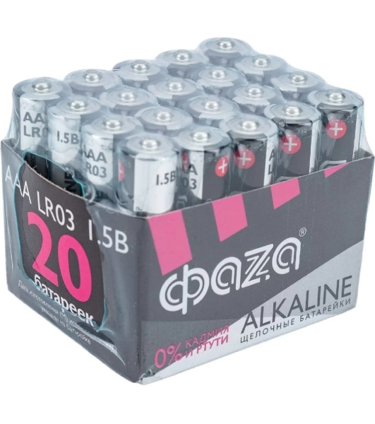 Элемент питания JazzWay LR03 (AAA) алкалиновая уп. 20 шт. ФАZА Alkaline Pack-20