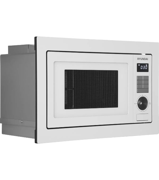 Микроволновая печь встраиваемая Hyundai HBW 2544 WG белый, 25 л, 900 Вт, переключатели - кнопки/поворотный механизм
