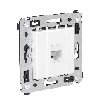 Розетка компьютерная DKC 4400663 1-м СП Avanti 'Белое облако' RJ45 кат.5E без шторки в стену, фото 1
