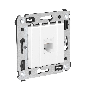 Розетка компьютерная DKC 4400663 1-м СП Avanti 'Белое облако' RJ45 кат.5E без шторки в стену