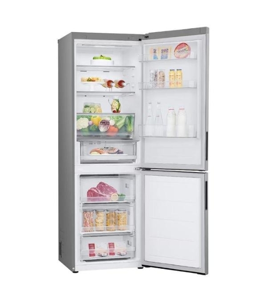 Холодильник LG GC-B459ANMW серебристый двухкамерный 234/110л морозилка снизу, No Frost