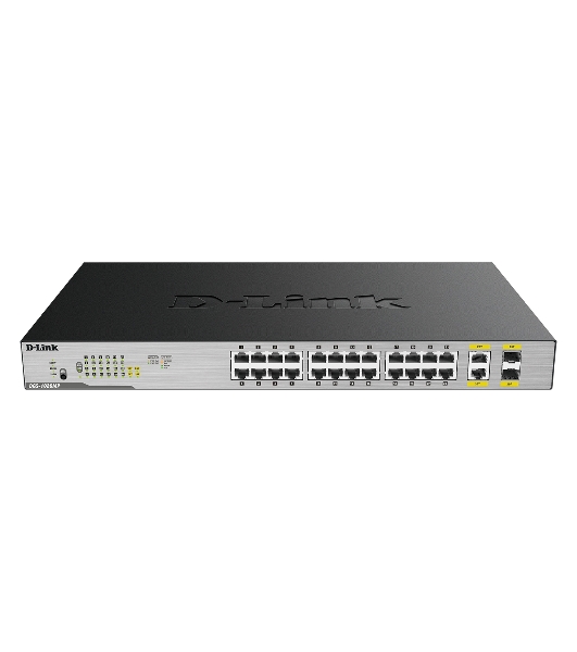 Коммутатор D-Link DGS-1026MP/B2A, 24×1 Гбит/с + 2×1 Гбит/с Combo, неуправляемый