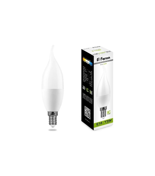 Лампа светодиодная Feron LB-770 11W 230V E14 4000K свеча на ветру