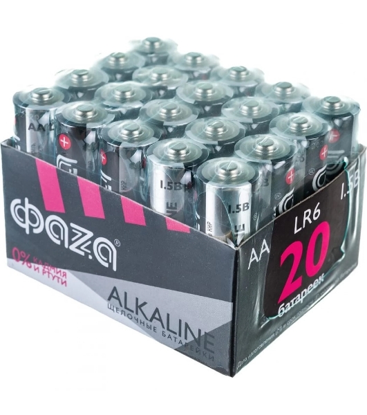 Элемент питания JazzWay LR 6 (AA) алкалиновая, уп. 20 шт. ФАZА Alkaline Pack-20