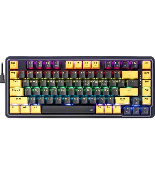 Игровая клавиатура REDRAGON ELF черно-желтая (USB, Redragon+Melt Gold, 82 кл ., RGB)