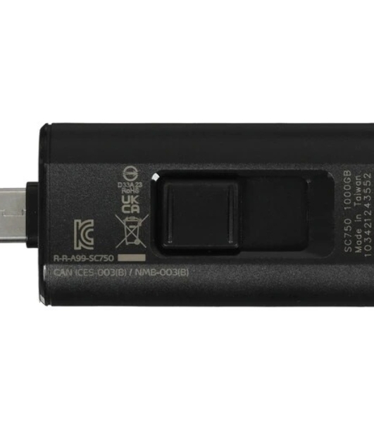 Внешний SSD ADATA SC750, 1TB, USB 3.2 Gen 2 Type-C, R/W 1050/1000, черный