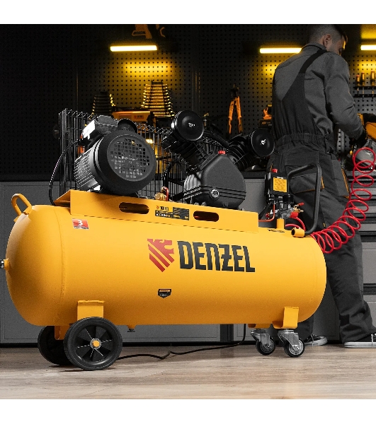 Компрессор воздушный Denzel BCV2200/100 рем. привод, 2,2 кВт, 100 л, 370 л/мин