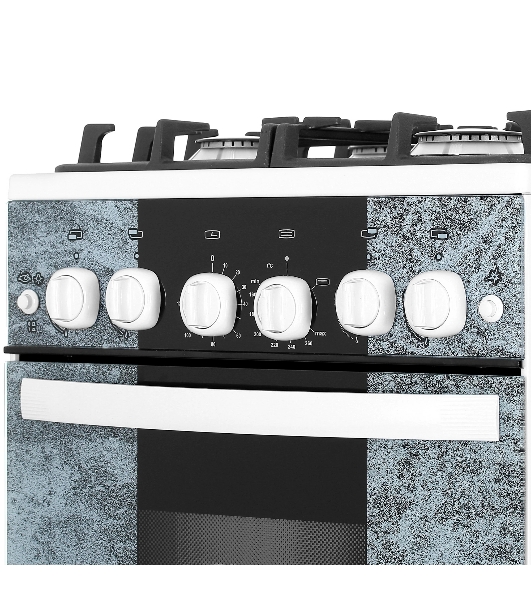 Плита газовая Gefest 5500-02 0113 мрамор, конфорок 4 шт, духовка 52 л, 50 см x 85 см x 58.5 см