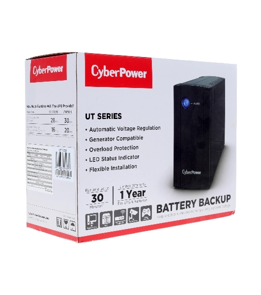 Источник бесперебойного питания CyberPower UTI875E/875 ВА/425 Вт/2 х CEE 7 (евророзетка)