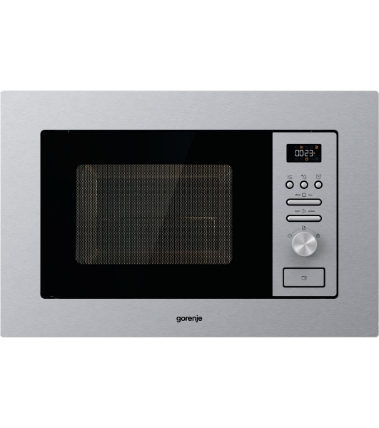 Встраиваемая микроволновая печь Gorenje BM201AG1X нержавеющая сталь, 20 л, 800 Вт, переключатели - поворотный механизм/кнопки