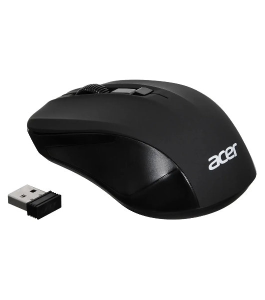 Мышь беспроводная Acer OMR010 черный, 1200 dpi, радиоканал, USB, кнопки - 3