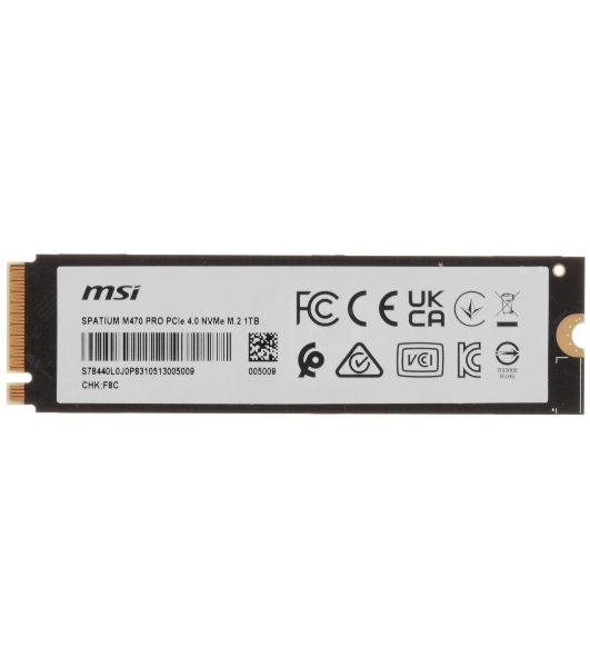 Накопитель SSD MSI M.2 2280 1Tb SPATIUM M470 PRO Client SSD S78-440L0J0-P83, PCIe Gen4x4 with NVMe