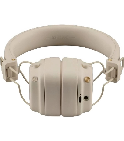 Беспроводные/проводные наушники Marshall Major V бежевый, накладные, Bluetooth + проводной, беспроводная зарядка
