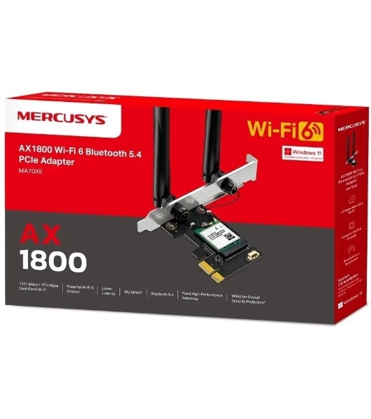 Двухдиапазонный беспроводной адаптер Mercusys MA70XE PCI-Express Wi-Fi с Bluetooth